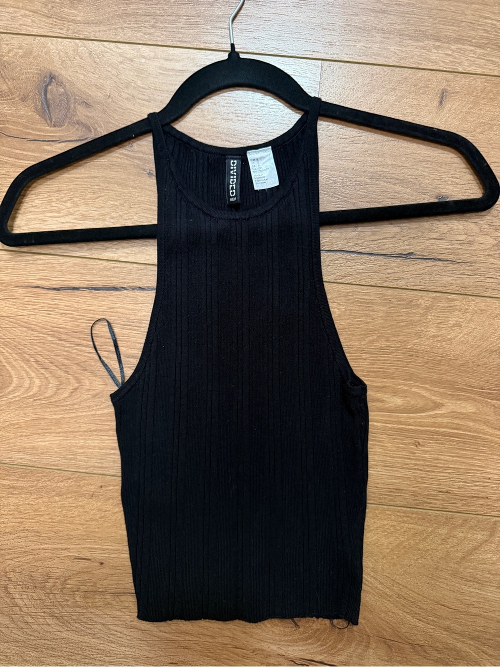 H&M Black Ribbed Halter-Style Tank